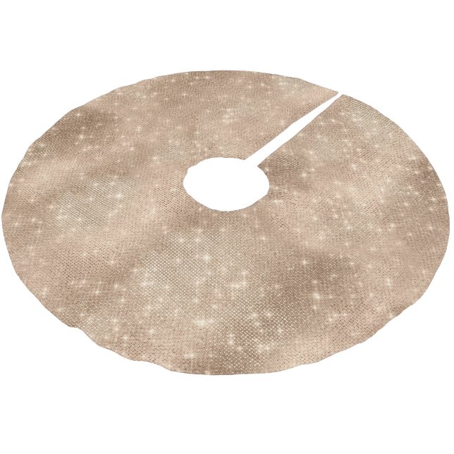 Jupon De Sapin En Polyester Brossé Chic Champagne Gold Sparkle Glitz (Angle)