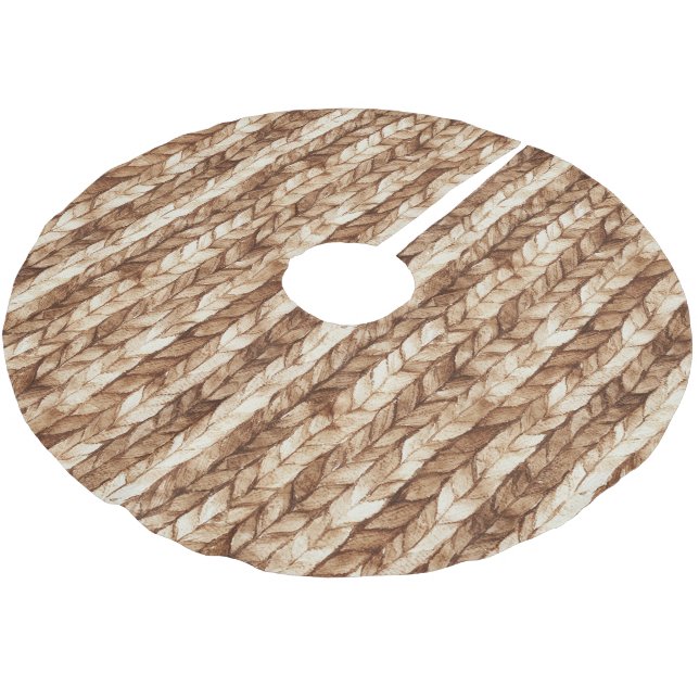 Jupon De Sapin En Polyester Brossé Chic Crème Brown Faux Tissus (Angle)
