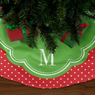 Jupon De Sapin En Polyester Brossé Chic Dots Family Monogram Tree Jupe