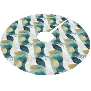 Jupon De Sapin En Polyester Brossé Chic Gold Green White Abstrait
