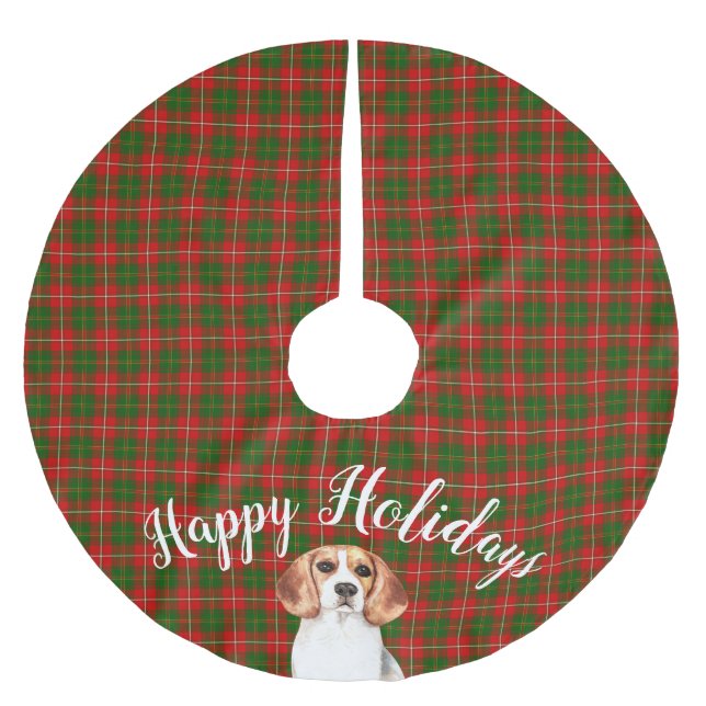 Jupon De Sapin En Polyester Brossé Chien Beagle aquarelle personnalisé (Devant)