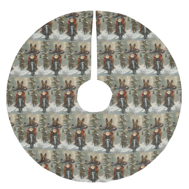 Jupon De Sapin En Polyester Brossé Chien belge Malinoi équitation moto Noël (Devant)