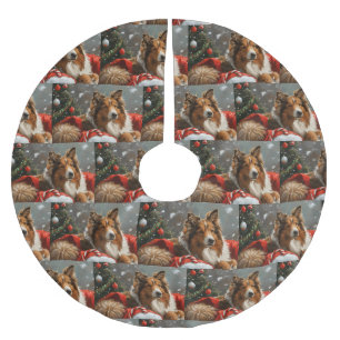 Jupon De Sapin En Polyester Brossé Chien Colley Rough Noël Fêtard