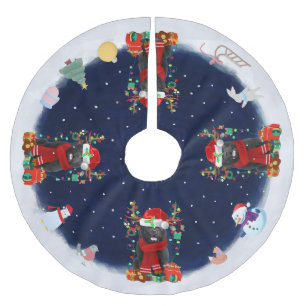 Jupon De Sapin En Polyester Brossé Chien de Terre-Neuve Laisser neiger