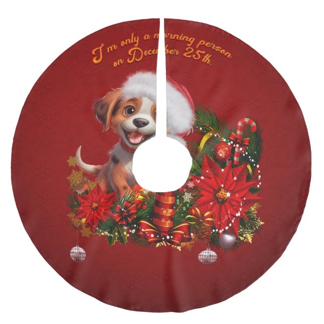 Jupon De Sapin En Polyester Brossé Chien drôle (Devant)