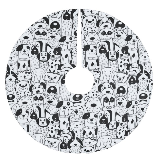 Jupon De Sapin En Polyester Brossé Chiens (Devant)