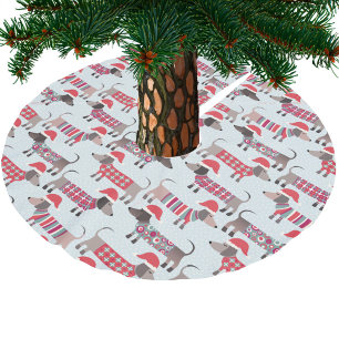Jupon De Sapin En Polyester Brossé Chiens de saucisse Dachshund Wiener en Casquette d