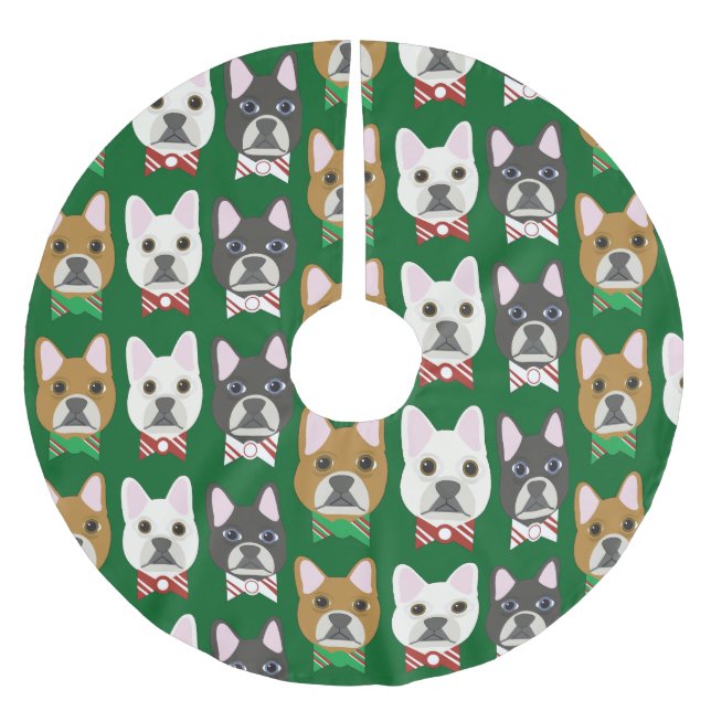 Jupon De Sapin En Polyester Brossé Chiots de vacances Vert (Devant)