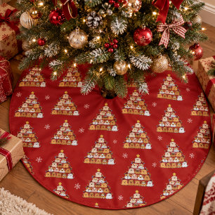 Jupon De Sapin En Polyester Brossé chiots mignons arbre de Noël amoureux des chiens