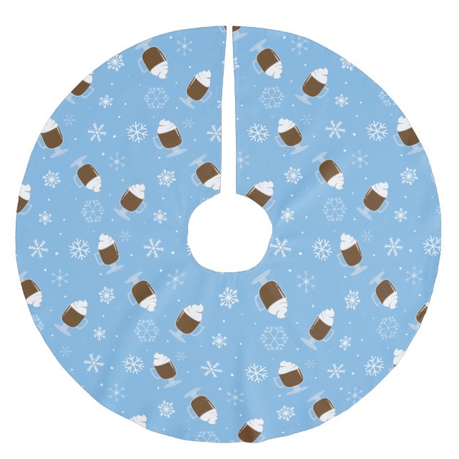 Jupon De Sapin En Polyester Brossé Chocolat Chaud  (Devant)
