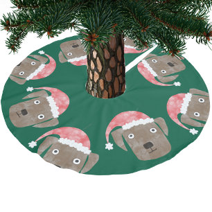 Jupon De Sapin En Polyester Brossé Chocolat mignon Labrador Retriever Chien à Santa H