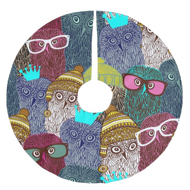 Jupon De Sapin En Polyester Brossé Chouette dans la couronne (Devant)