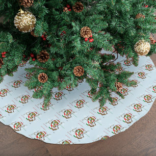 Jupon De Sapin En Polyester Brossé Chouette de Noël