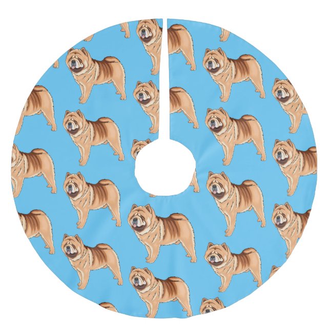 Jupon De Sapin En Polyester Brossé Chow Chow dog cartoon (Devant)