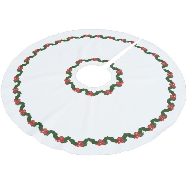 Jupon De Sapin En Polyester Brossé Christmas Holly (Angle)