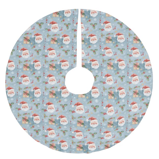 Jupon De Sapin En Polyester Brossé Christmas Pattern Tree Skirt (Devant)