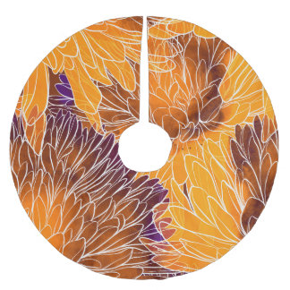 Jupon De Sapin En Polyester Brossé Chrysanthème japonais : Aquarelle incolore