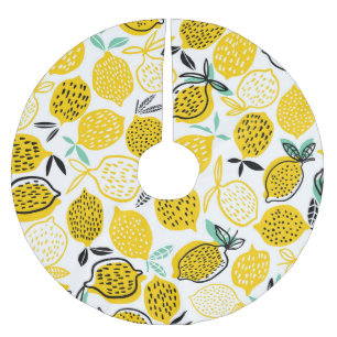 Jupon De Sapin En Polyester Brossé Citron Design été Illustration Vintage