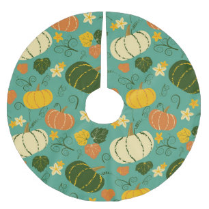 Jupon De Sapin En Polyester Brossé Citrouille, feuille : motif végétal d'automne