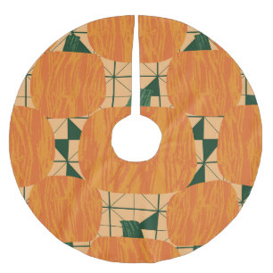 Jupon De Sapin En Polyester Brossé Citrouille : Triangle géométrique rétro.