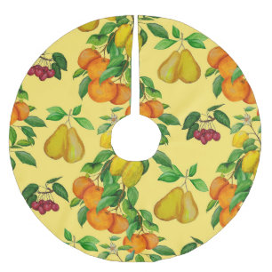 Jupon De Sapin En Polyester Brossé Citrus, poire, cerise : aquarelle.