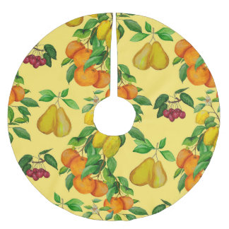 Jupon De Sapin En Polyester Brossé Citrus, poire, cerise : aquarelle.