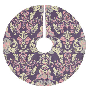 Jupon De Sapin En Polyester Brossé Classique baroque, papier peint vintage à fleurs.