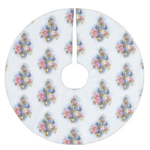 Jupon De Sapin En Polyester Brossé Clé de fer avec roses roses roses