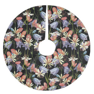 Jupon De Sapin En Polyester Brossé Cloches de Campion à échelle : aquarelle Florale