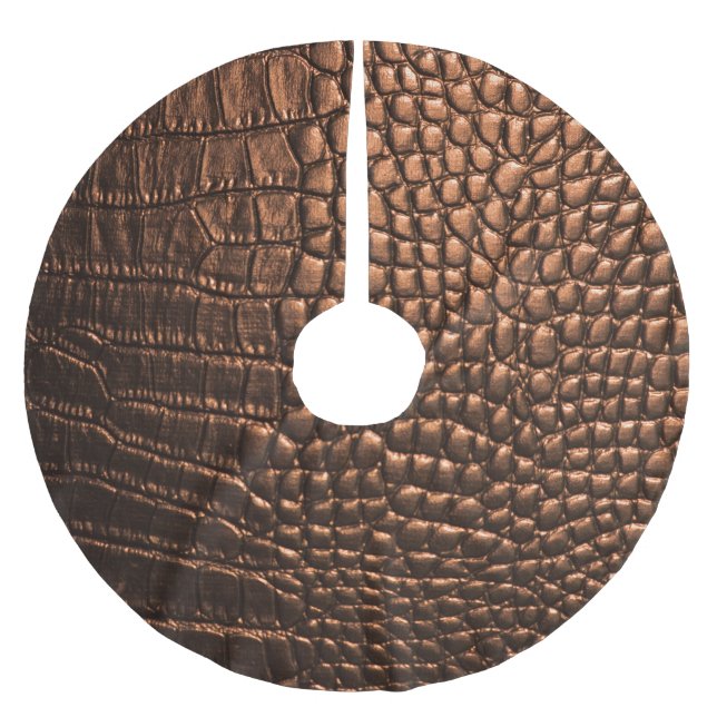 Jupon De Sapin En Polyester Brossé Closeup : crocodile texture cuir. (Devant)