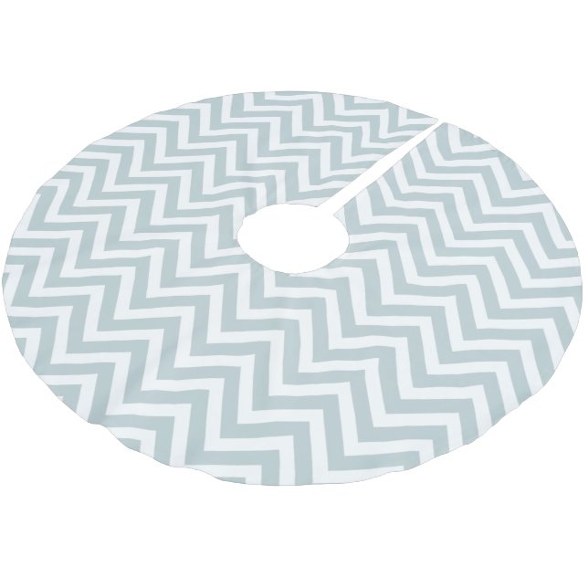 Jupon De Sapin En Polyester Brossé Cloud Blue Chevron Stripes (Angle)