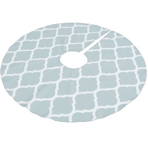 Jupon De Sapin En Polyester Brossé Cloud Blue Maroc Quatrefoil