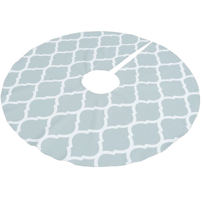Jupon De Sapin En Polyester Brossé Cloud Blue Maroc Quatrefoil (Angle)
