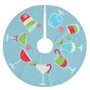 Jupon De Sapin En Polyester Brossé Cocktail festif Boissons Noël