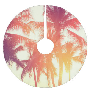 Jupon De Sapin En Polyester Brossé Coconut Beach : Chaleur Tropicale Vintage.