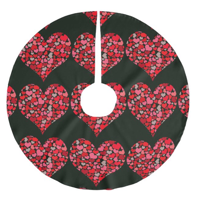 Jupon De Sapin En Polyester Brossé Coeur 2014-0702 (Devant)