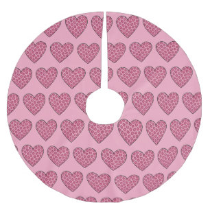 Jupon De Sapin En Polyester Brossé Cœurs à motif de léopard rose