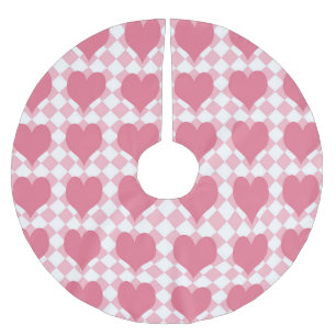 Jupon De Sapin En Polyester Brossé Cœurs roses