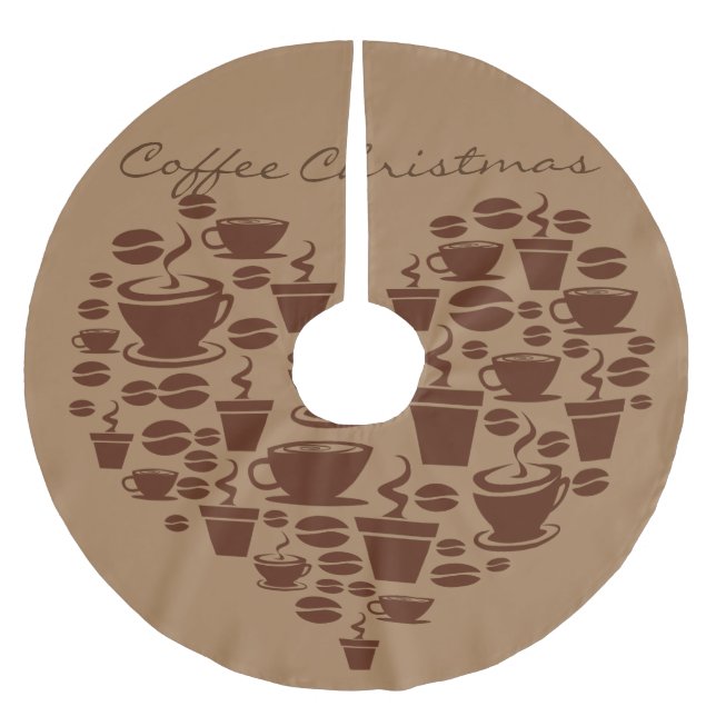 Jupon De Sapin En Polyester Brossé Coffee Lover Heart Thunder_Cove  (Devant)