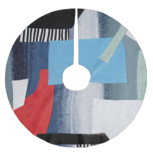 Jupon De Sapin En Polyester Brossé Collage moderne Design artistique géométrique