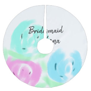Jupon De Sapin En Polyester Brossé Coloré pastel aquarelle floral demoiselle d'honneu