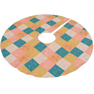 Jupon De Sapin En Polyester Brossé Coloré rétro milieu du siècle Mood Motif atomique