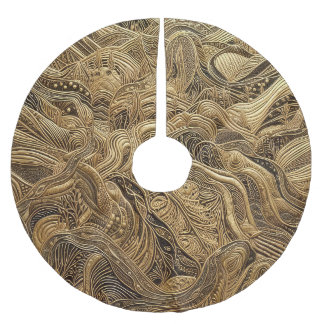 Jupon De Sapin En Polyester Brossé Conception abstraite en or doré