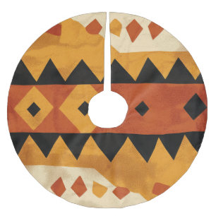 Jupon De Sapin En Polyester Brossé Conception africaine de fond en brun et noir