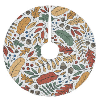 Jupon De Sapin En Polyester Brossé Conception de Carré feuille couleur automne