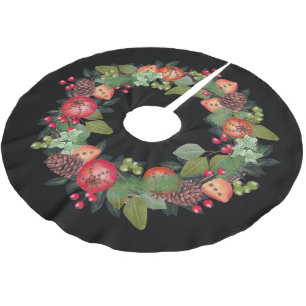 Jupon De Sapin En Polyester Brossé Conception de couronne de Noël - Tapis de base pou