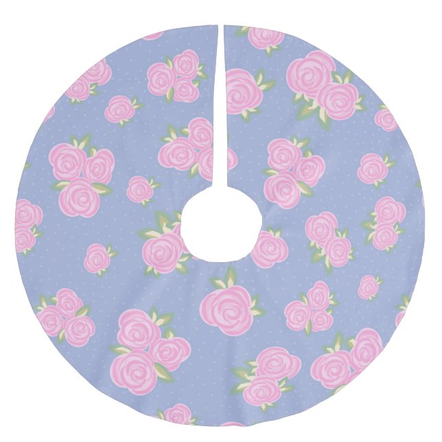Jupon De Sapin En Polyester Brossé Conception de rose antique romantique (Devant)