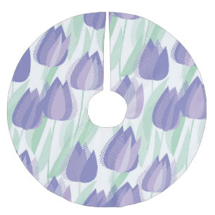 Jupon De Sapin En Polyester Brossé Conception de tulipe : violet clair floral.