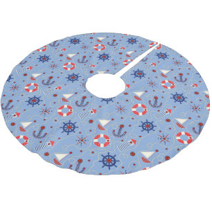 Jupon De Sapin En Polyester Brossé Conception nautique de patchwork