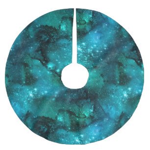 Jupon De Sapin En Polyester Brossé Conception Turquoise de la série Galaxy 6